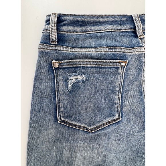 Judy Blue Women's Distressed Denim Shorts with Colorful Patches Size L - Picture 6 of 13